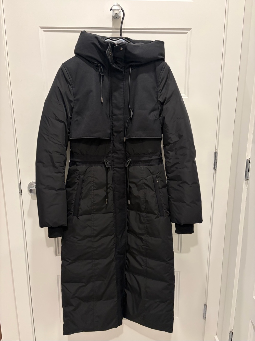 Mackage Black Long Puffer Coat with Hood
